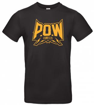 T-Shirt (schwarz) P.O.W-Familie Logo in gold
