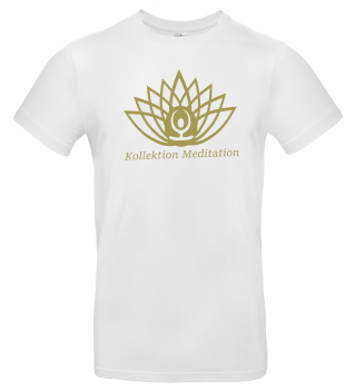 T-Shirt weiß mit Logo in gold