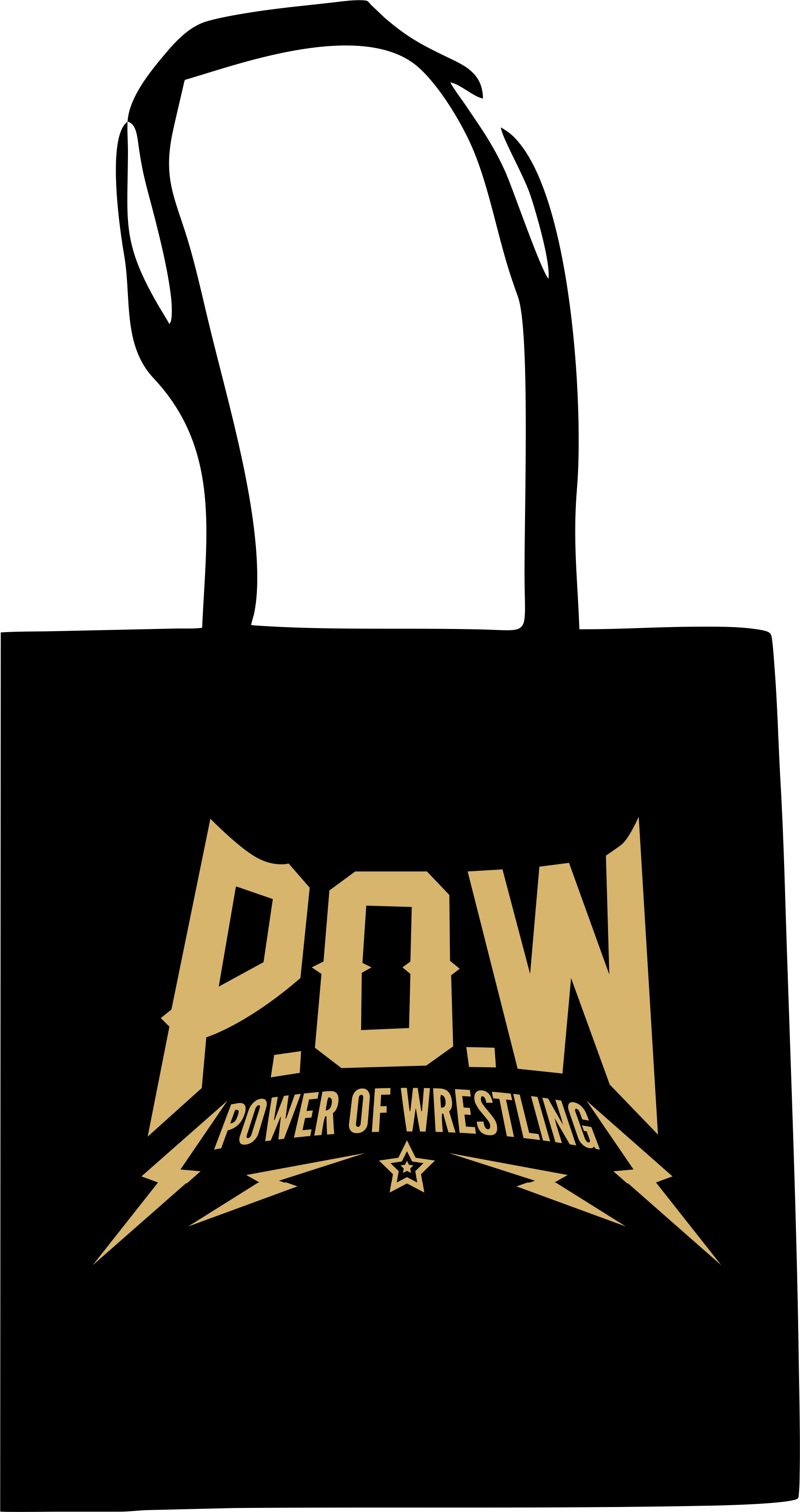 Tragetasche P.O.W Logo in gold
