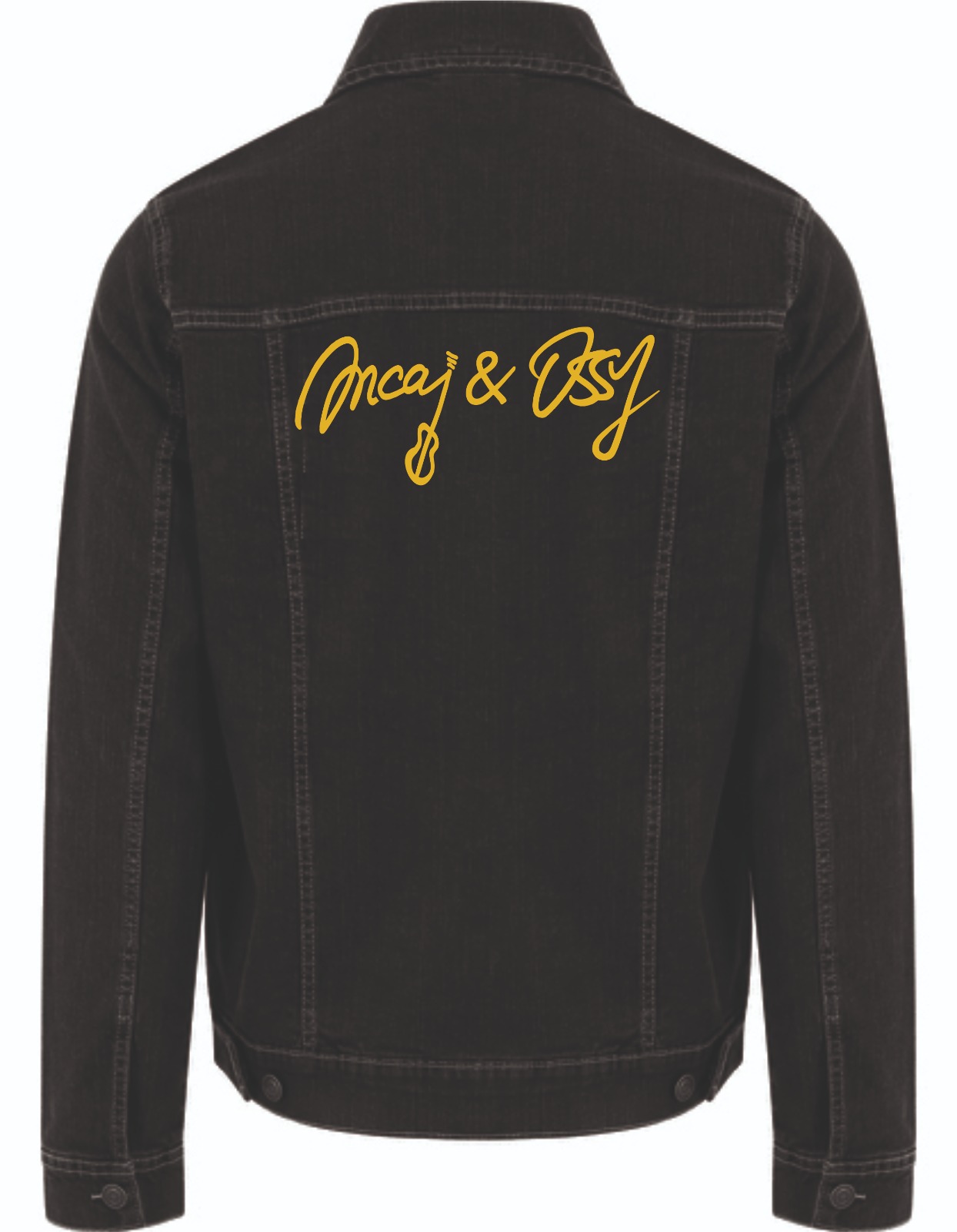 Jeansjacke mit Rückenaufdruck (Anca & Ossy in Gold)